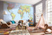 Komar World Map Papier Peint Intissé 368x248cm | Yourdecoration.fr